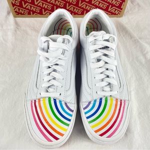 Vans X Flour Shop Rainbow Old Skool Sneakers Women’s 9.5 Men’s 8